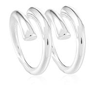 OATIPHO 2 Pièces Bague Ouverte Réglable Argent Pour Femmes Lot De Bagues Simples De Personnalité Cadeau De Bijoux De