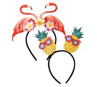 OATIPHO 2 Pièces Bandeau Hawaïen Ananas Et Flamant Lot D'accessoires Cheveux Fête Luau Été Plage Piscine