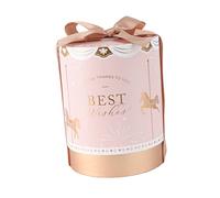 OATIPHO 2 Pièces Boîte Mariage Papier pour Contenant Élégant pour Fête Boîte Ronde Dorée avec Design Carrousel Rose Rangement pour Dragées et Souvenirs