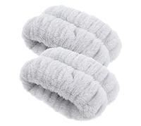 OATIPHO 2 Pièces Bracelet de Lavage de Visage Flanelle Bandeau Absorbant Eau pour Yoga Spa Accessoires Pratiques et Filles Gris