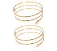 OATIPHO 2 pièces Bracelet Manchette Serpent Réglable Métal Doré pour Haut Du Bras Femme Bijoux Punk Mode Open Arm Cuff Bangle