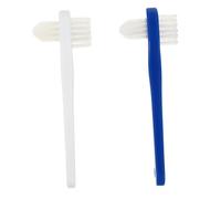 OATIPHO 2 pièces Brosse à Dents pour Prothèses Dentaires à Double Brossettes Blanc Bleu pour Nettoyage et des Dents Fausses