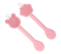 OATIPHO 2 Pièces Brosse de Nettoyage Visage Silicone Brosse de Masque Facial à Double Extrémité Applicateur Pratique pour Masque de Boue Design Mignon et Durable Couleur Rose