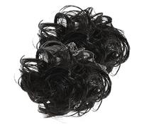 OATIPHO 2 Pièces Chignon Postiche Décoiffé Bou vec Clip Extensions Cheveux Naturelles pour Élégantes et Pratiques