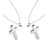 OATIPHO 2 Pièces Collier Croix Urne Acier Inoxydable pour Cendres Pendentif Souvenir Unisexe Accessoire Commémoratif pour Hommes et Femmes Argenté