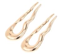OATIPHO 2 Pièces Épingle à Cheveux Française en Alliage de Zinc Or, Forme en U Ondulée, Accessoire Chic et Polyvalent pour Maintenir la Brillance des Cheveux Lors Chignon