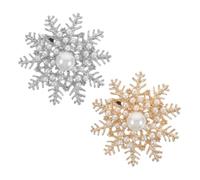 OATIPHO 2 Pièces épingles pour vêtements bijoux pour Noël broches de broche en perles simulées broches dames broche de neige en cristal de neige