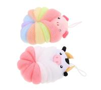 OATIPHO 2 Pièces Éponge de Bain Animaux Grandes Éponge de Cartoon pour Garçon Fille Accessoires de Bain Exfoliants Amusants Forme de Cochon et Faciles à Accrocher Sécher pour Tout Petits