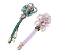 OATIPHO 2 Pièces Flower Jaw Clips With Artificial Crystal Floral Design Secure Spring Hair Claws For Women Thick And Thin Hair Accessories