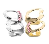 OATIPHO 2 Pièces Grills Dentaires Cœur Zircon Hip Hop Caps Dentaires pour Hommes et Femmes Bijoux Rappeur