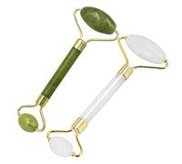 OATIPHO 2 Pièces Massage Visage Jade Outil de Soin Peau Roller Massager Portable Vert Blanc