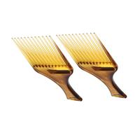 OATIPHO 2 Pièces peigne choix afro brosse à cheveux fournitures de barbier cheveux bouclés coiffure afro bouclé cheveux afro médiator afro à dents larges Lisseur de cheveux Plastique Brun
