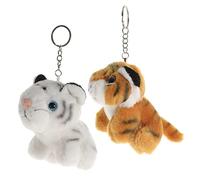 OATIPHO 2 Pièces pendentif tigre de simulation pendentifs jouets en peluche Poupée mini toys bebe portefeuille pendentif porte-clés en peluche suspendu matériel en peluche