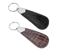 OATIPHO 2 pièces Pied Porte Clés Cuir PU Multi Usage Tire Chaussures Pratique Inoxydable avec Anneau Accessoire Compact pour Aider à Enfiler Chaussures et Talons
