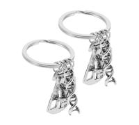 OATIPHO 2 pièces Porte Clé Chimie avec Pendentif Microscope et Structure Élégant Cadeau Scientifique pour Enseignants et Amateurs de Biologie