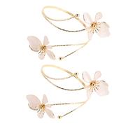 OATIPHO 2 Pièces Upper Arm Cuff Bracelets Floral Open Bangles For Women Handmade Artistic Enamel Flower Jewelry For Daily Wear And Parties