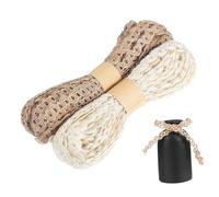 OATIPHO 2 Rouleaux Ruban Toile Jute Naturel Ruban Vintage à Fleurs Mariage Champêtre Cadeau Décor