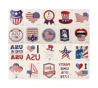 OATIPHO 20 Feuilles Autocollants de Temporaire Set de Stickers Vivid Décorations Américaines pour Corps pour Photos et Événements