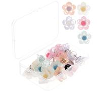 OATIPHO 20 Punaises Fines Multifonctions en Résine de Fleur Couleur Transparente Mixte 20 Pièces pour Tableau en Liège Fournitures de Cartographie et DIY au Quotidien