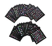 OATIPHO 24 feuilles Autocollants Lumineux pour Ongles DIY Stickers Manucure Fluorescents Styles Décorations Nail Art Faciles à Appliquer pour Fête Cosplay et Usage