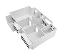 OATIPHO 25 Kit Architectural Miniature Deux Pièces Deux Salons Une Salle de Bain Cuisine Matériaux Complets pour Modélisme Socle Vide Rendu 3D pour Apprentissage et Planification
