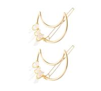OATIPHO 2pcs Crystal and Gold Moon Coils Clips Handmade Geometric Hair Accessories Stone Hair Sticks for Long Hair Decorative Hair Épingles Pour Les Femmes Pour Les Fêtes Et Les