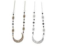 OATIPHO 2pièces Chaîne de Tête Frontale Forme de Lune Bijoux de Coiffure Brillants pour Mariage Accessoire de Cheveux Vintage pour Femme et Jeune Fille