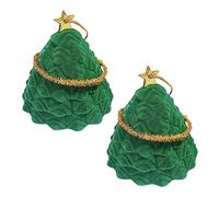 OATIPHO 2pièces Coffrets à Bijoux Décoratifs Sapin De Noël Boîtes De Rangement Pour Bagues Et Boucles Oreilles Écrins Pratiques Pour Bijoux Festifs