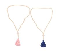 OATIPHO 2pièces Collier Bohème De Perles Avec Pompon Long Collier Élégant Pour Femme Bijoux Fantaisie Faits Main Accessoires De Mariage
