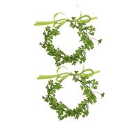 OATIPHO 2pièces Couronnes Shamrock Vertes Accessoires De Saint-patrick Pour Femmes Et Filles Headbands Floraux Avec Vertes Pour Fêtes Photos