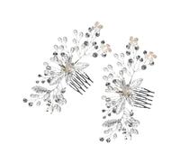 OATIPHO 2pièces Lot de Peignes à Cheveux Mariée Accessoire Coiffure pour Demoiselles Honneur Épingles Mariage avec Strass et Perles