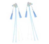 OATIPHO 2pièces Lot de Pinces à Cheveux Style Japonais avec Éventail Pompon Ruban pour Femmes et Filles