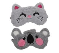 OATIPHO 2pièces Masques De Nuit Peluche Animaux De Masques Pour Yeux Cartoon Confortables Et Doux Idéaux Pour Sommeil Réparateur