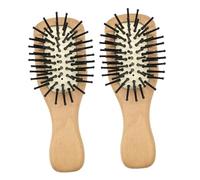 OATIPHO 2pièces Petite Brosse à Cheveux Bois Lot De Brosse Démêlante Plate Antistatique Lissante Peigne Portable Pour Cheveux Secs