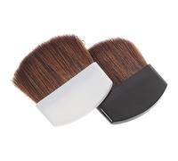 OATIPHO 2pièces Pinceau Maquillage Plat Portable Brosse Blush Et Fond De Teint Douce Et Dense Outil Beauté Blanc Et Noir Mini Format Pratique Pour Visage