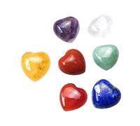 OATIPHO 3 Ensembles De Cristal Forme De Cœur Ensemble De Chakra Naturelles Pour Yoga Spa Et Décoration Feng Shui 7 Pièces * 3