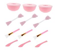OATIPHO 3 Ensembles Set Accessoires Beauté Visage Silicone Brosse Nettoyante Douce Bol Mélangeur et Applicateur Masque Forme d'Ours Kit Portable et Multifonction pour Soins Peau