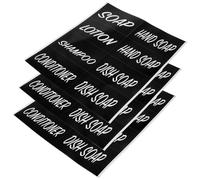 OATIPHO 3 Étiquettes Autocollantes Imperméables en PVC pour Flacons de Shampoing et Savonnette Mains Réutilisables Couleur Noire Accessoires de Voyage pour Salle de Bain