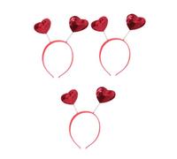 OATIPHO 3 pièces Bandeau Cheveux Forme Cœur à Sequins pour Fête Saint Valentin et Confortables Accessoire Mode pour Filles et Mariage