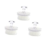 OATIPHO 3 Pièces Brosse Nettoyante Visage Accessoire de Nettoyage Manuel pour Nettoyage et Doux Brosse Exfoliante Portable Cristal Blanc avec Couvercle Transparent