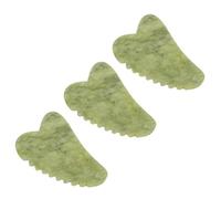 OATIPHO 3 Pièces Jade Gua Sha Board Set Heart-shaped Facial Scraping Tool For Meridian Massage Skin Care Puffiness Reduction Elasticity Improvement