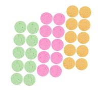 OATIPHO 30 Pièces Éponges Démaquillantes Cellulose Lot de Éponges Comprimées pour Nettoyage Visage Exfoliation et Demaquillage Jaune Rose et Vert et Confort pour Peau