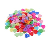 OATIPHO 300 Boutons en Résine de Cœur Multicolores 15 CM à 2 Trous pour Couture Créatifs Fournitures de Décoration Vêtements Accessoires DIY Lot de 300 Pièces