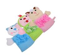 OATIPHO 3Pièces Bain pour Garçon Fille Forme de Personnages Mignons Lot de Exfoliants Fournitures de Bain Amusantes pour Nettoyage Douceur