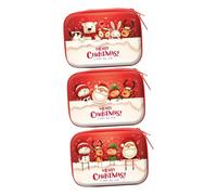 OATIPHO 3pièces Sac de Rangement de Noël Pochette Noël Sac de Rangement à Monnaie