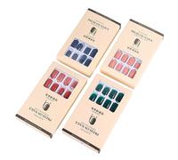 OATIPHO 4 Ensembles Autocollants Ongles Mode Détaillables Autocollants de Manucure pour Filles et Femmes Bleu Profond Rose Élégant Vert Forêt Marron Doux