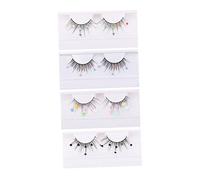 OATIPHO 4 Faux Cils Colorés Pailletés Ensemble Faux Cils avec Sequins Parfaits pour Fêtes Sorties et Faciles à Appliquer et Confortables à Porter