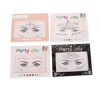 OATIPHO 4 feuilles Autocollants de Visage Autocollants de Décor Facial de Bijoux à Coller pour Festivals et Événements Accessoires Mode Éblouissants