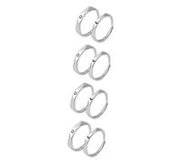 OATIPHO 4 Paires bague couple anneaux bagues de pour elle anneau de lune bagues de fiançailles pour les couples bagues de fiançailles pour hommes cuivre Silver