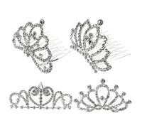 OATIPHO 4 pièces Couronnes de Tiara avec Peigne pour Filles Accessoires de Fête Éblouissants pour Anniversaire et Mariage